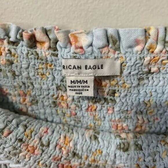 American eagle floral mini frilly puff sleeve dress M - Picture 7 of 9